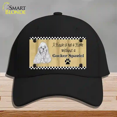 Pencil Sketch Cocker Spaniel Novelty License Plate Hat Cotton / Black