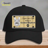 Pencil Sketch German Shepherd Novelty License Plate Hat Cotton / Black