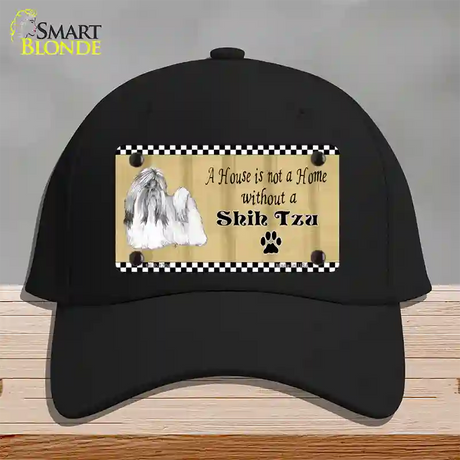 Pencil Sketch Shih Tzu Novelty License Plate Hat Cotton / Black