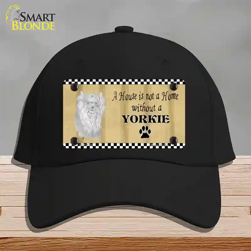 Pencil Sketch Yorkie Novelty License Plate Hat Cotton / Black