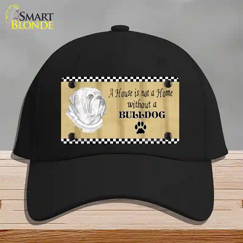 Pencil Sketch Bulldog Novelty License Plate Hat Cotton / Black