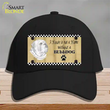 Pencil Sketch Bulldog Novelty License Plate Hat Cotton / Black