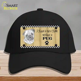 Pencil Sketch Pug Novelty License Plate Hat Cotton / Black