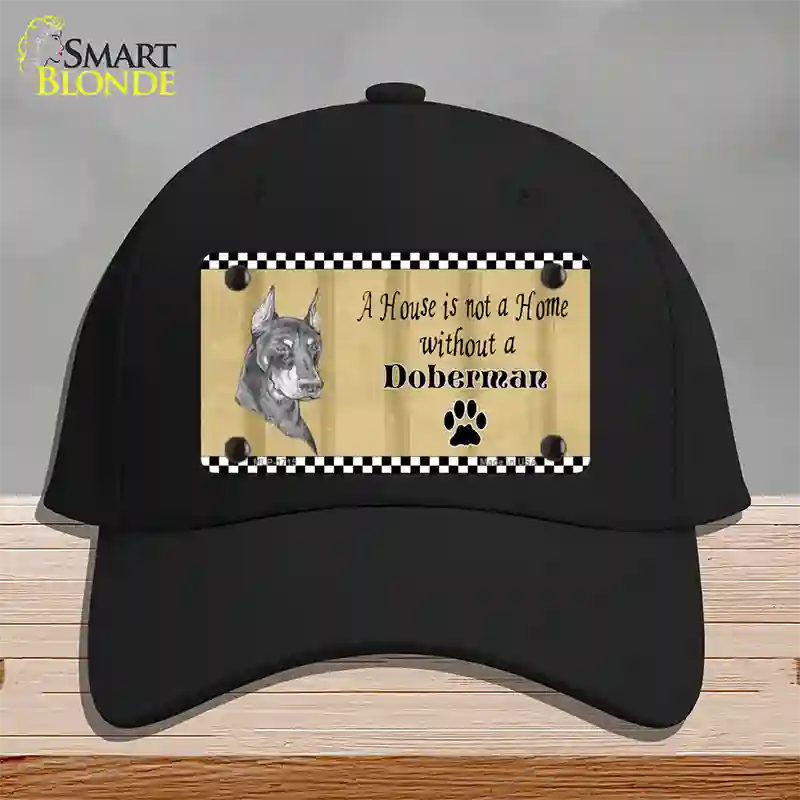 Pencil Sketch Doberman Metal Dog Novelty License Plate Hat Cotton / Black