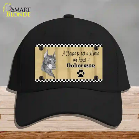 Pencil Sketch Doberman Metal Dog Novelty License Plate Hat Cotton / Black