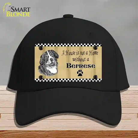 Pencil Sketch Bernese Novelty License Plate Hat Cotton / Black