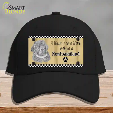 Pencil Sketch New Foundland Novelty License Plate Hat Cotton / Black