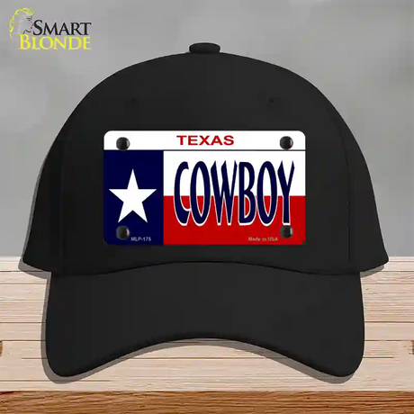 Cowboy Texas Novelty License Plate Hat Cotton / Black