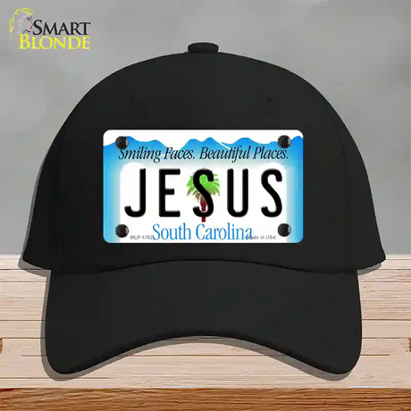 Jesus South Carolina Blue Novelty License Plate Hat Cotton / Black