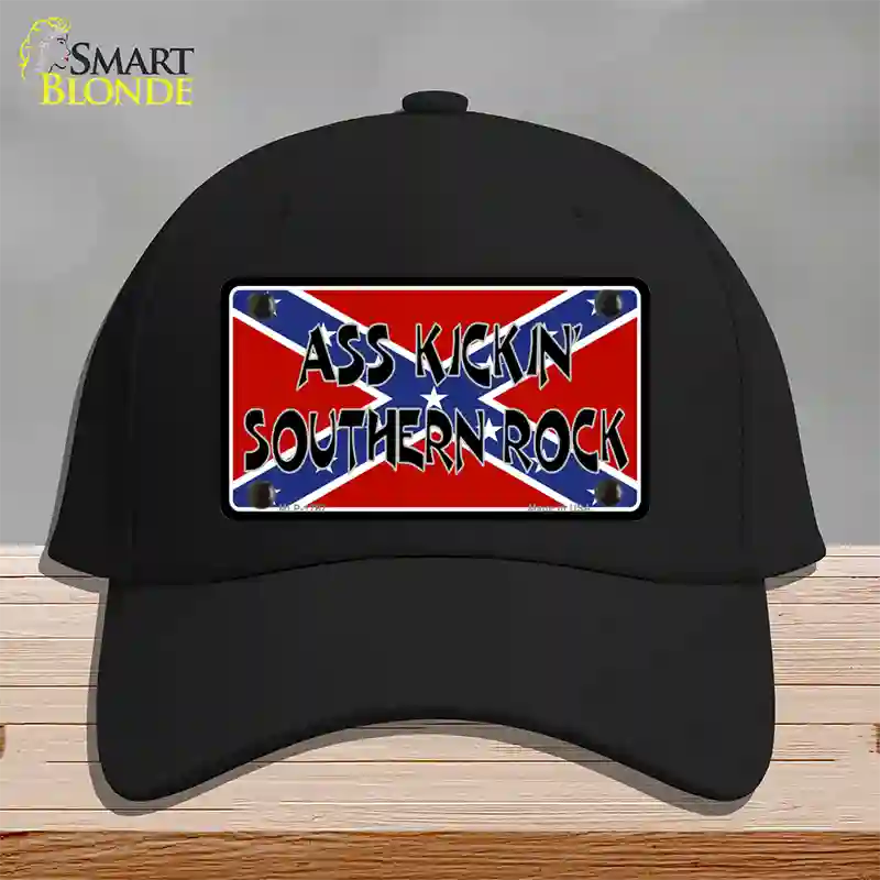 Southern Rock Confederate Flag Novelty License Plate Hat Cotton / Black