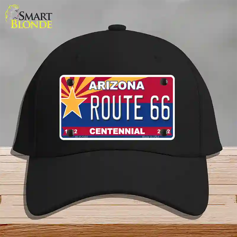 Arizona Centennial Route 66 Novelty License Plate Hat Cotton / Black