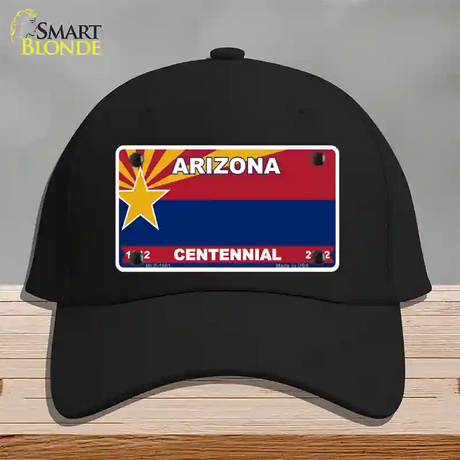 Arizona Centennial Novelty License Plate Hat Black Cotton