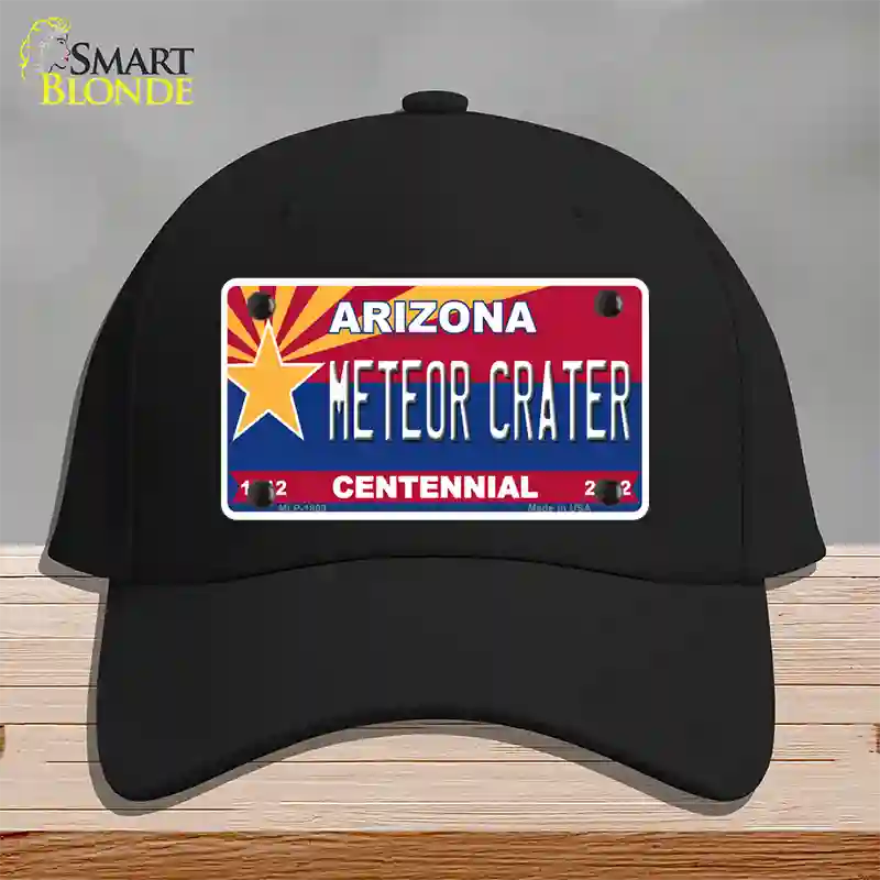 Arizona Centennial Meteor Crater Novelty License Plate Hat Cotton / Black