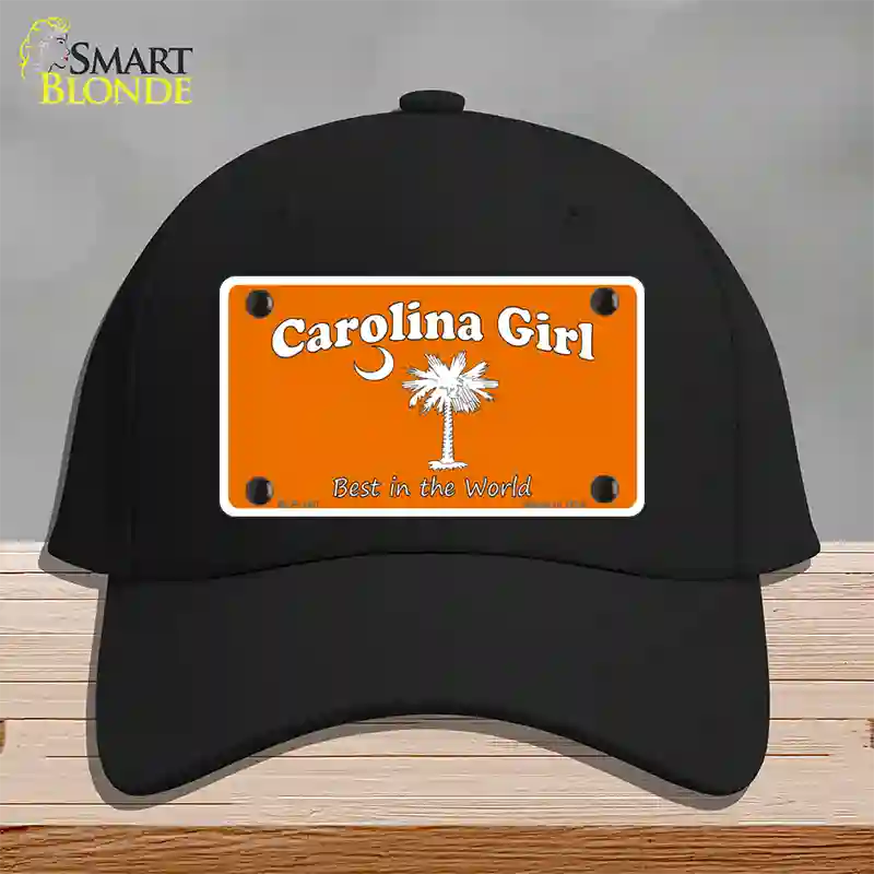 Carolina Girl Orange Novelty License Plate Hat Cotton / Black