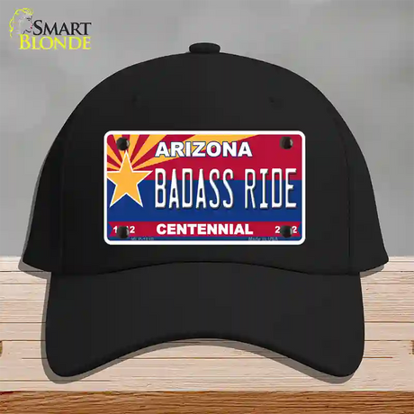 Arizona Centennial Badass Ride Novelty License Plate Hat Cotton / Black