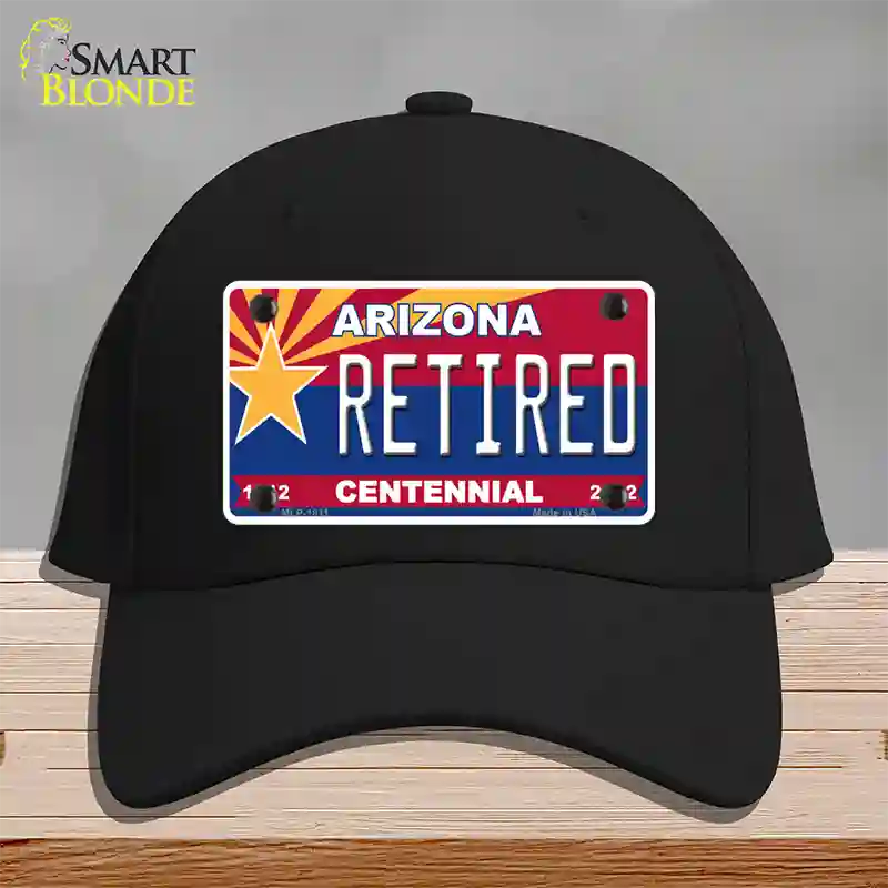 Arizona Centennial Retired Novelty License Plate Hat Cotton / Black