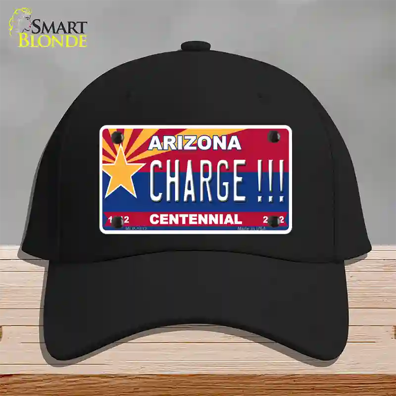 Arizona Centennial Charge Novelty License Plate Hat Cotton / Black