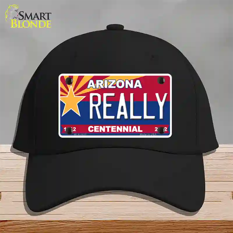 Arizona Centennial Really Novelty License Plate Hat Cotton / Black