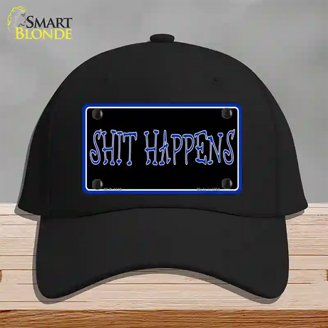 Shit Happens Novelty License Plate Hat Cotton / Black