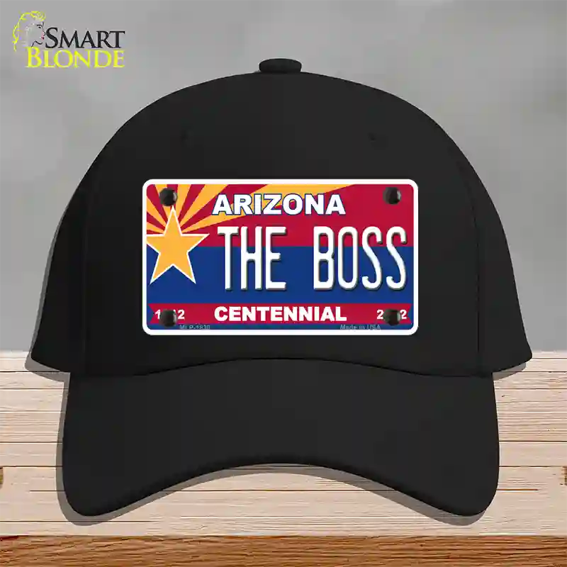 Arizona Centennial The Boss Novelty License Plate Hat Cotton / Black