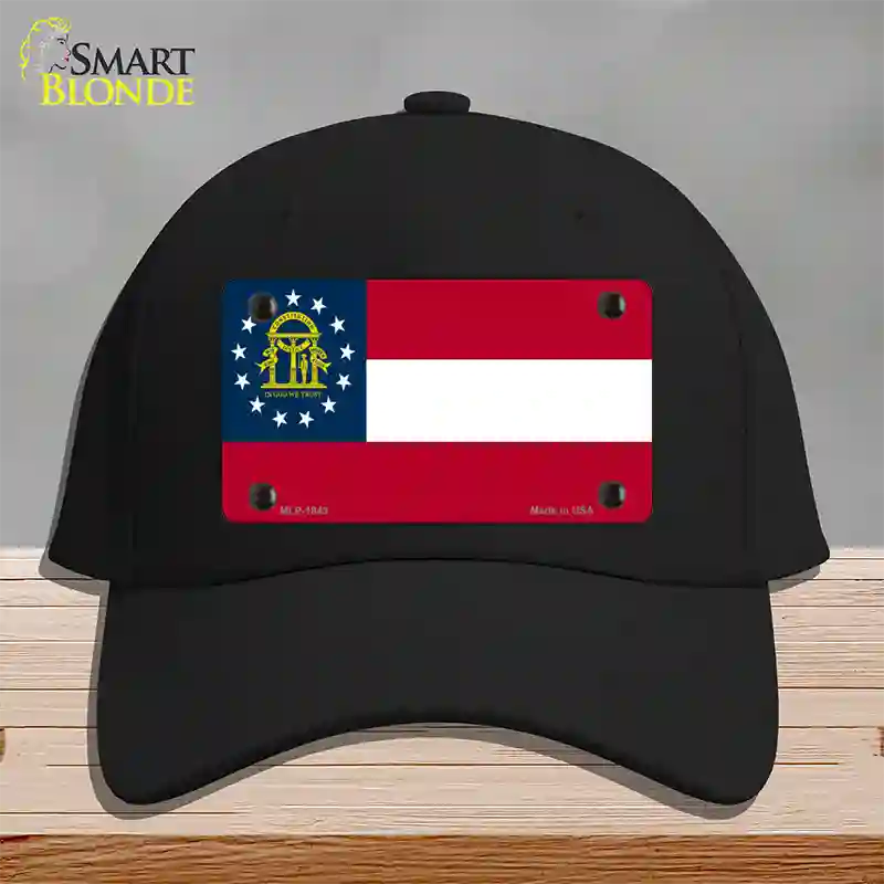 Georgia State Flag Novelty License Plate Hat Cotton / Black