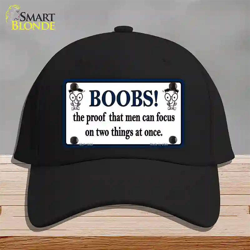 Boobs Proof Novelty License Plate Hat Cotton / Black