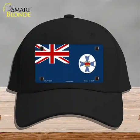 Queensland Flag Novelty License Plate Hat Cotton / Black