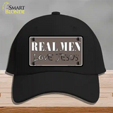 Real Men Love Jesus Novelty License Plate Hat Cotton / Black