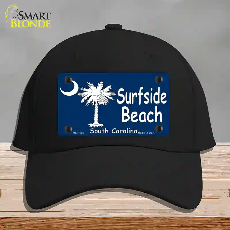 Surf Side Beach Novelty License Plate Hat Cotton / Black