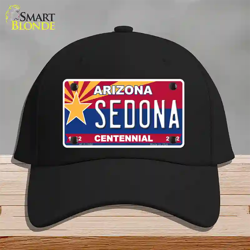 Arizona Centennial Sedona Novelty License Plate Hat Cotton / Black