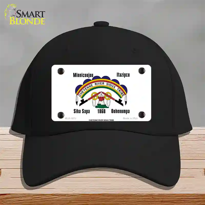 Cheyenne River Sioux Flag Novelty License Plate Hat Cotton / Black