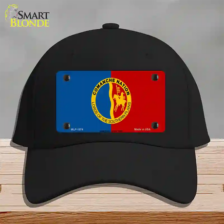 Comanche Nation Flag Novelty License Plate Hat Cotton / Black