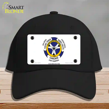 Crow Creek Sioux Tribe Flag Novelty License Plate Hat Cotton / Black