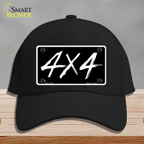 4x4 Novelty License Plate Hat Cotton / Black