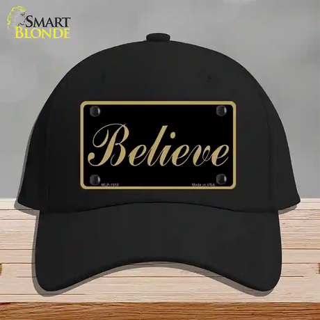 Believe Novelty License Plate Hat Cotton / Black