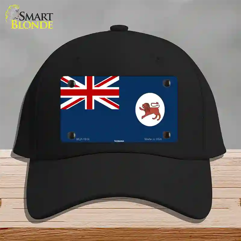 Tasmania Flag Novelty License Plate Hat Cotton / Black