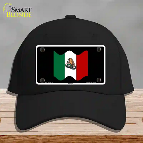 Mexico Waving Flag Novelty License Plate Hat Cotton / Black