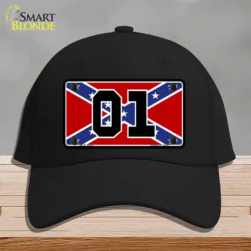 Confederate Flag 01 Novelty License Plate Hat Cotton / Black