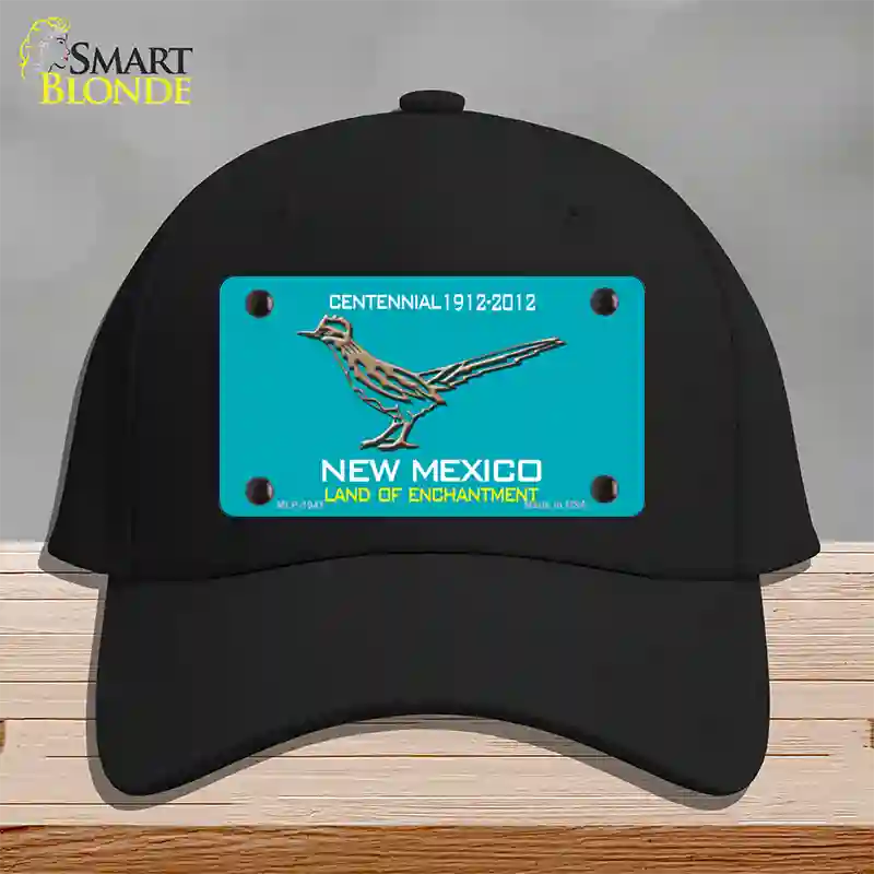 Road Runner Teal New Mexico Novelty License Plate Hat Cotton / Black