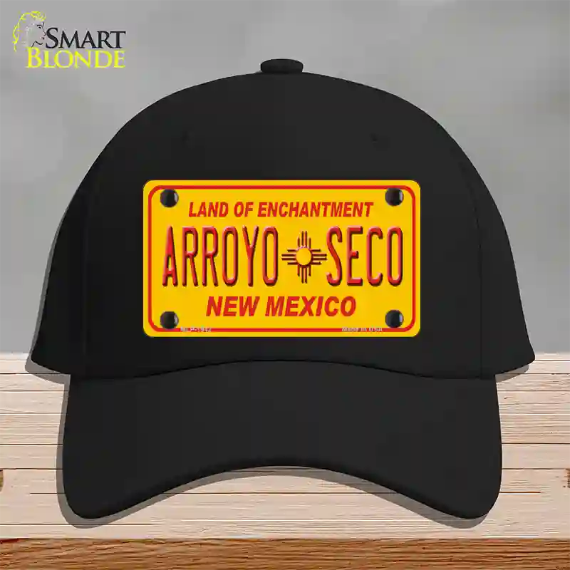 Arroyo Seco Yellow New Mexico Novelty License Plate Hat Cotton / Black