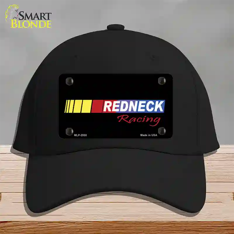 Redneck Racing Novelty License Plate Hat Cotton / Black