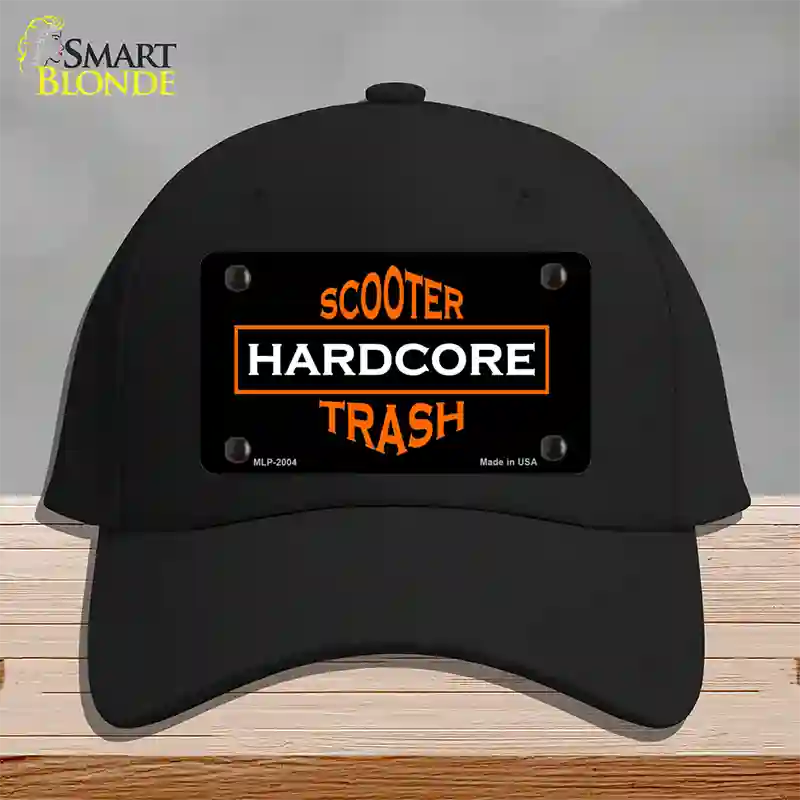 Hardcore Scooter Trash Black Novelty License Plate Hat Cotton / Black