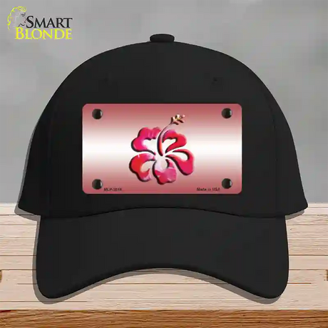 Hibiscus Flower Novelty License Plate Hat Cotton / Black