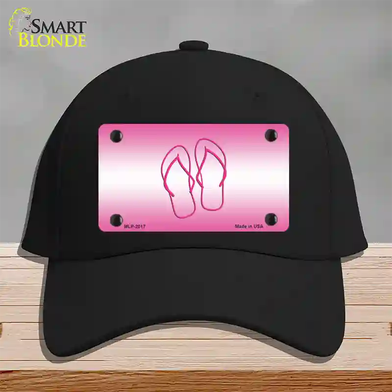 Flip Flops Pink Novelty License Plate Hat Cotton / Black