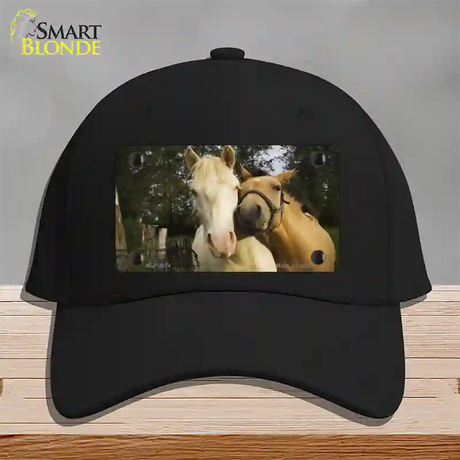 Horses Sweet On Each Other Novelty License Plate Hat Cotton / Black