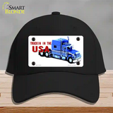 Trucking In The USA Novelty License Plate Hat Cotton / Black