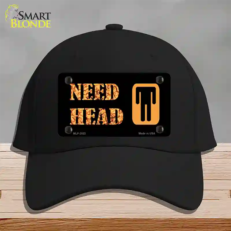 Need Head Novelty License Plate Hat Cotton / Black