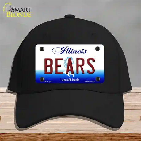 Bears Illinois State Novelty License Plate Hat Cotton / Black