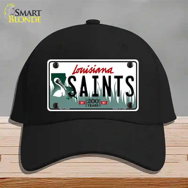 Saints Louisiana State Novelty License Plate Hat Cotton / Black