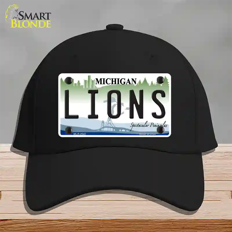 Lions Michigan State Novelty License Plate Hat Cotton / Black